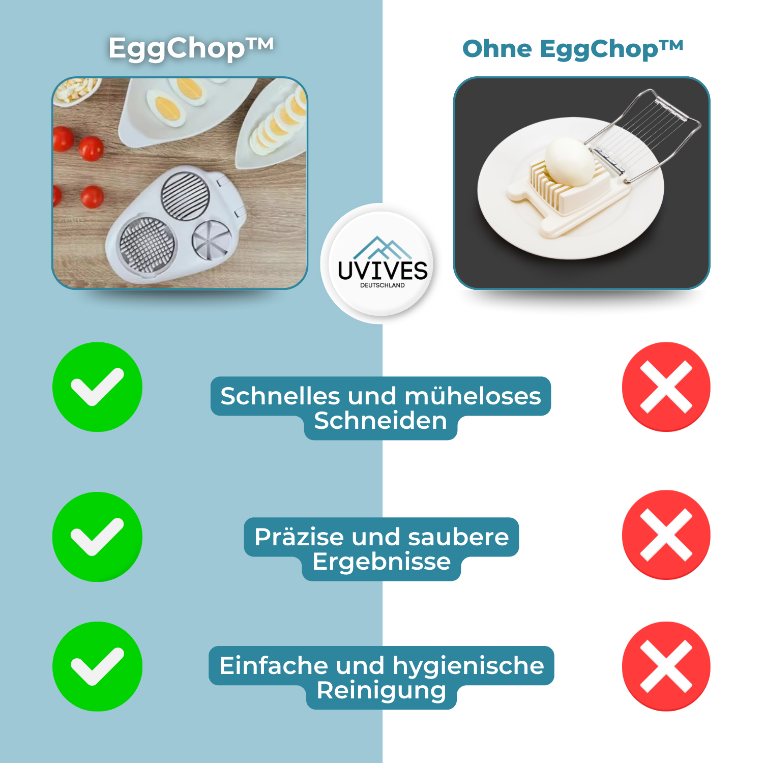 EggChop™ - Multifunctionele 3-in-1 eiersnijder