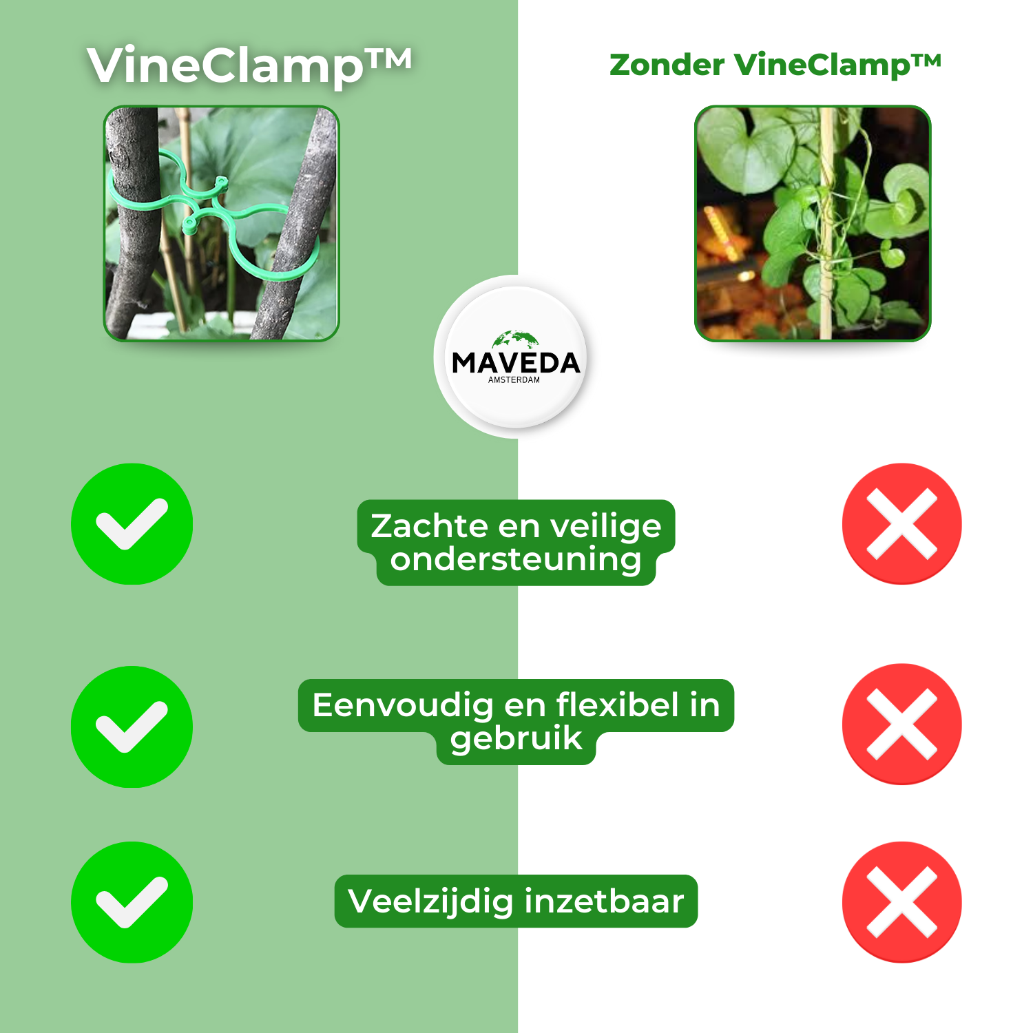 25+25 GRATIS | VineClamp™  - Plantentakhouder