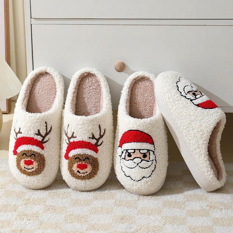 Paar kerstpantoffels voor koppels tijdens de feestdagen