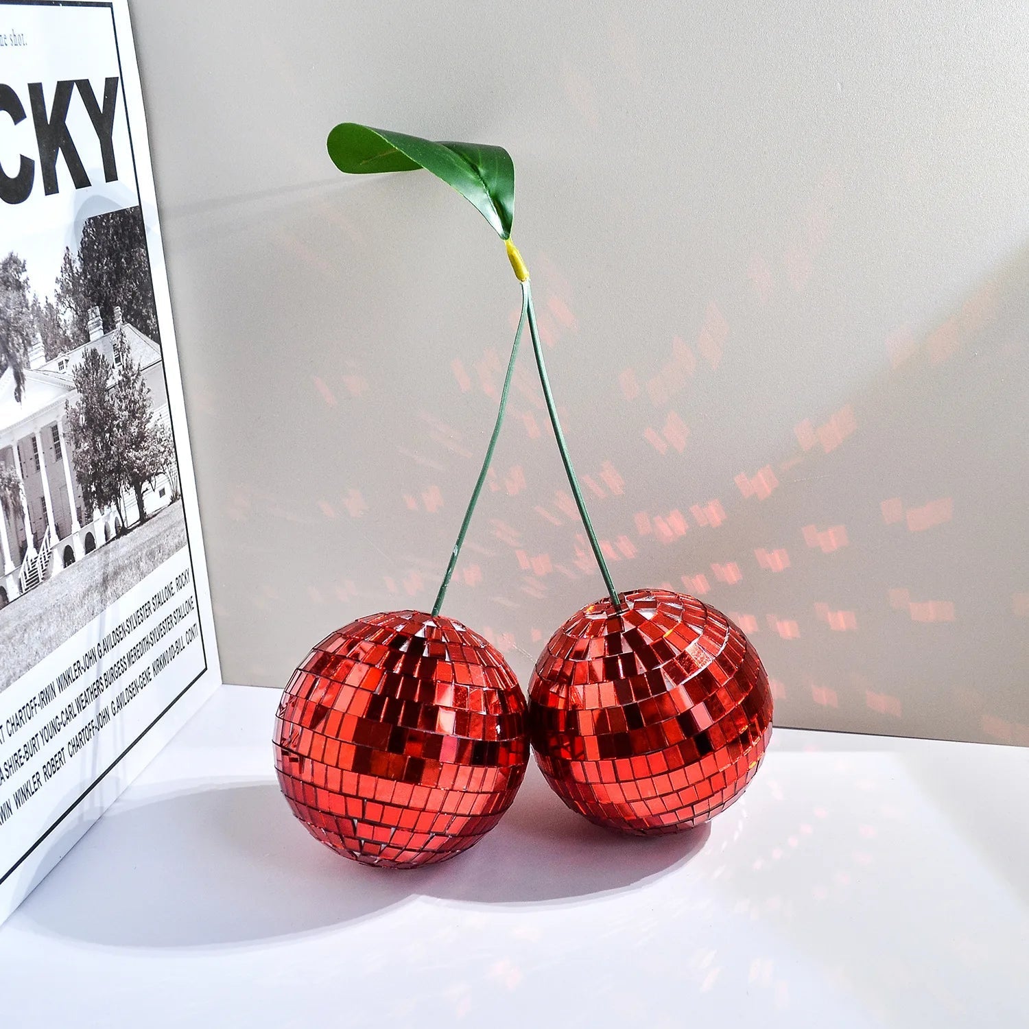 Retro disco kersen wanddecoratie