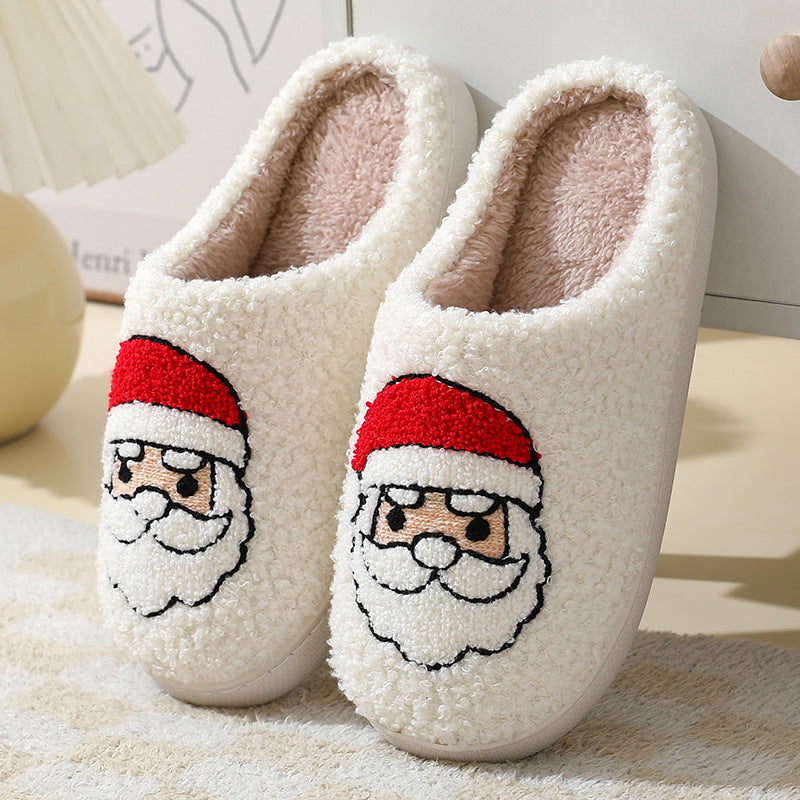 Warme kerstpantoffels met een vrolijk kerstfiguurdesign
