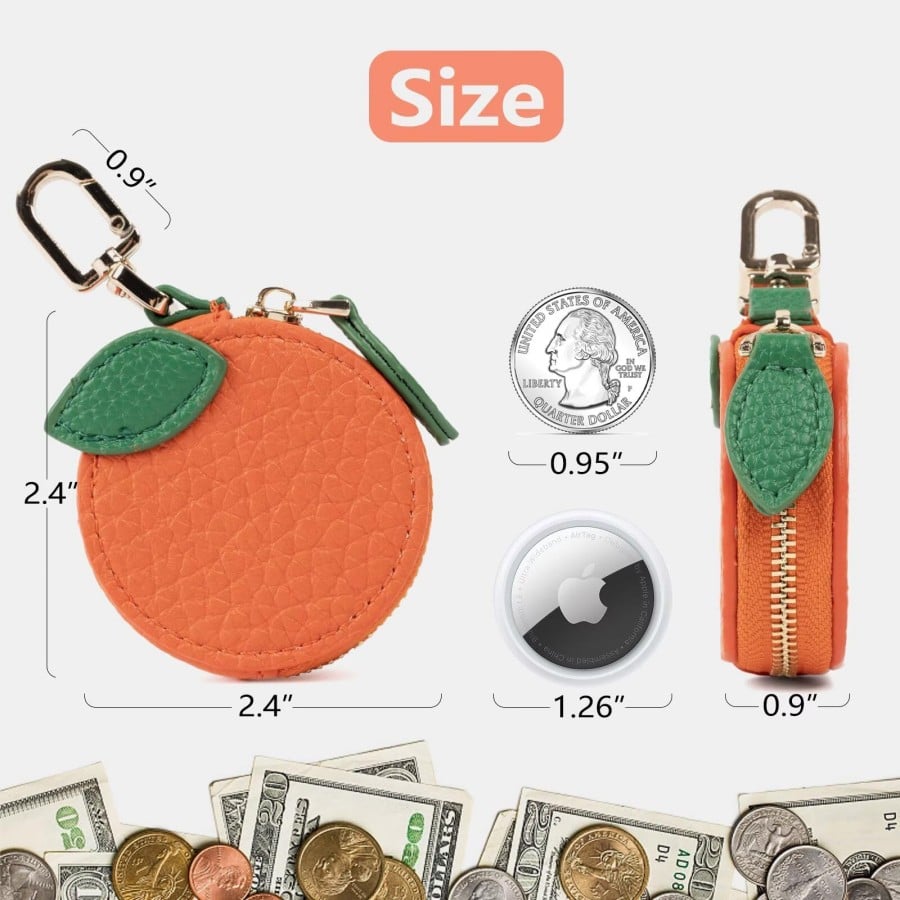 Zacht Leren Mini Portemonnee met Schattig Fruitig Ontwerp