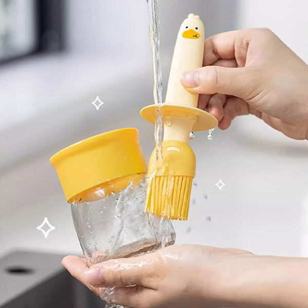 OilEase - De praktische oliedispenser met geïntegreerde siliconen borstel!