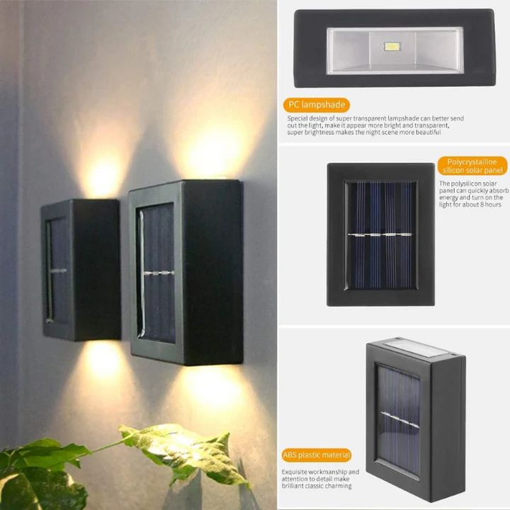 Solar wandlamp met dubbele schaduw