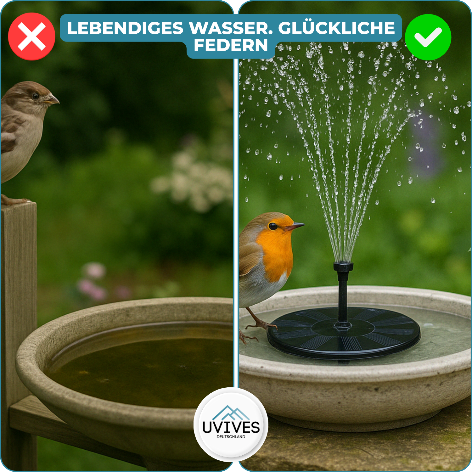 AquaBloom™ - Fontein op zonne-energie voor rust en elegantie in de tuin