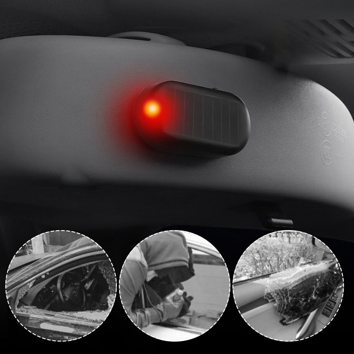 Zonne-energie Auto Alarm Beveiligingslamp