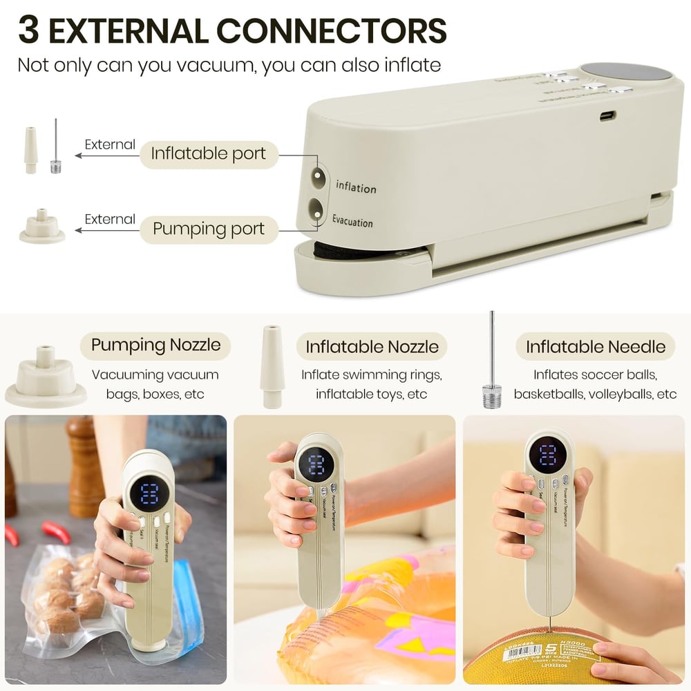 ProtectSeal - Snoerloze 3-in-1 vacuümsealer voor thuis & onderweg