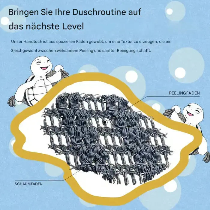 Zachte exfoliërende douchetowel met zilverionenbescherming