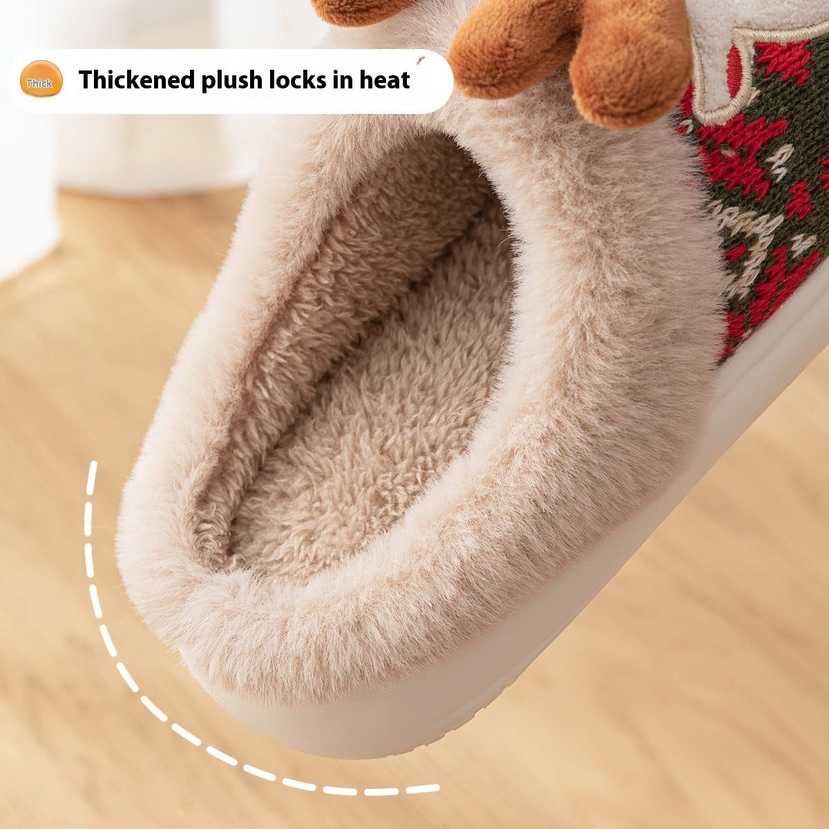Antislipzool van de kerstpantoffels voor extra grip