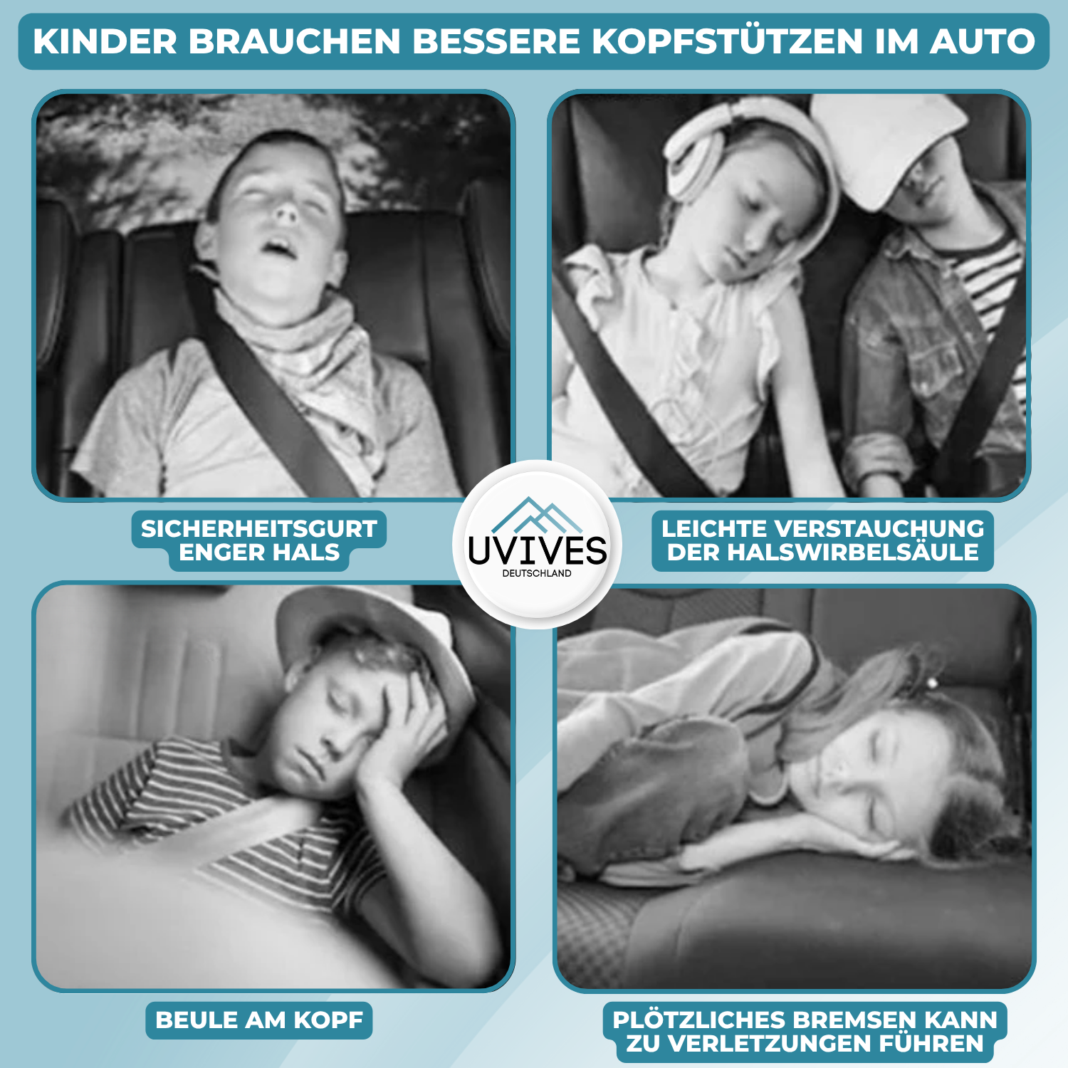 ComfortJourney - reiskussen voor kinderen op de achterbank in de auto
