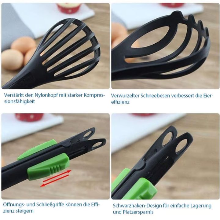 1+1 GRATIS | TongiWhisk - Multifunctionele garde en voedselklem