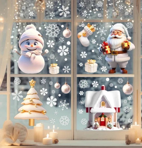 Feestelijke Raamstickers | Dubbelzijdige Kerstmotieven | Aanbrengen met Water
