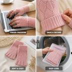 Gebreide handwarmers met vrije vingers voor optimale bewegingsvrijheid