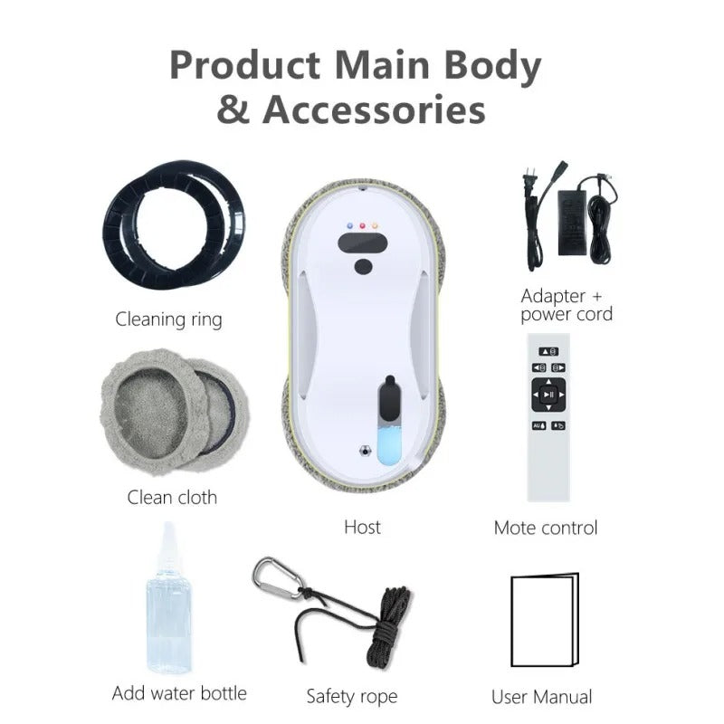 Slimme automatische raamreinigingsrobot met sproei- en sensorsysteem