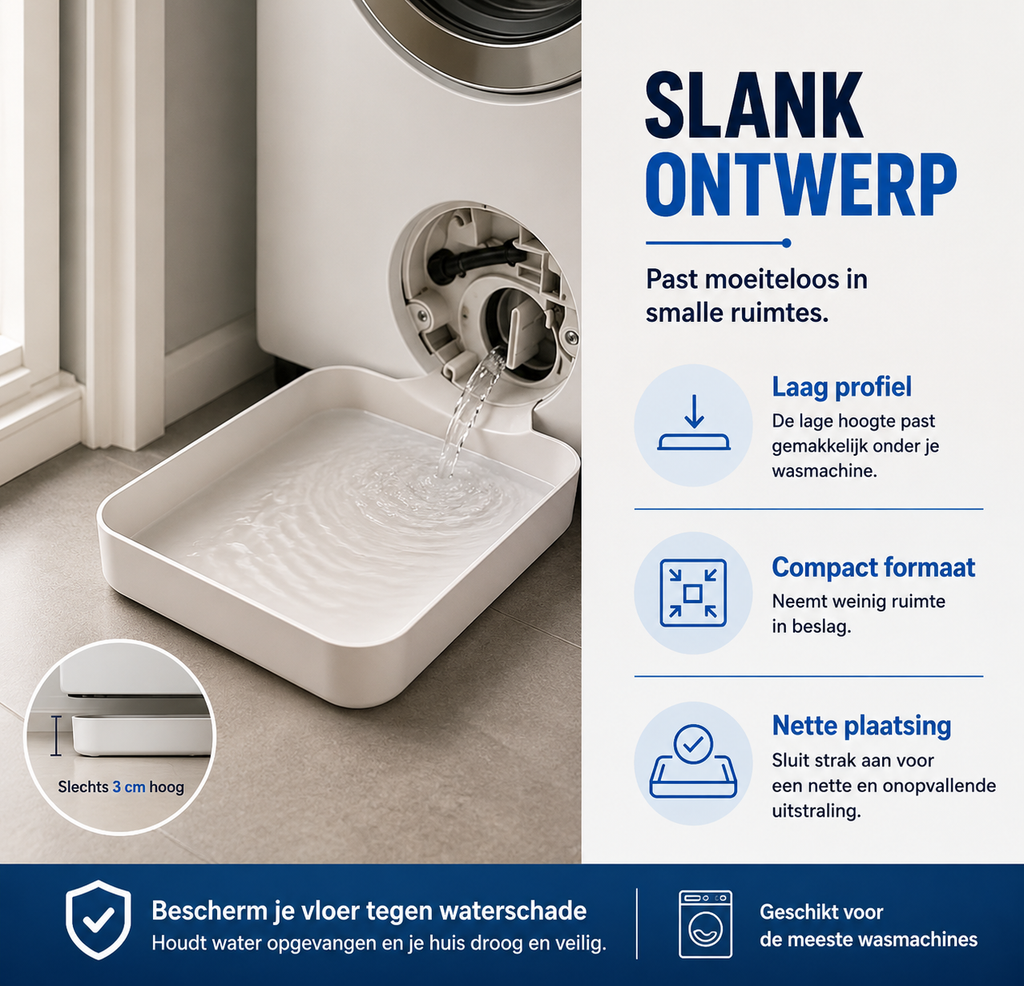 Opvangschaal vangt water op tijdens het reinigen van het wasmachinefilter