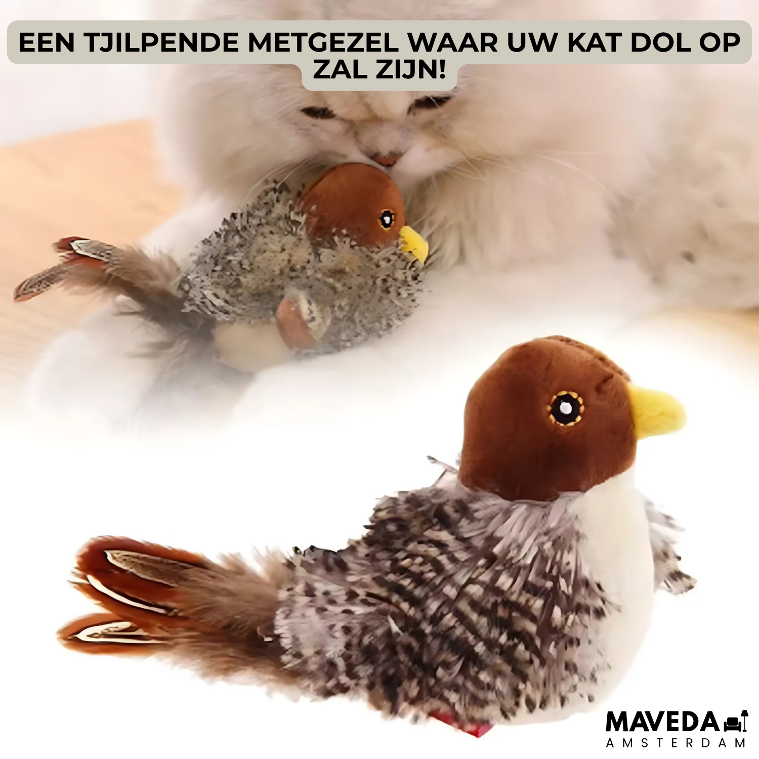 PurrTweet™ - Interactief tsjilpend vogelspeeltje voor katten