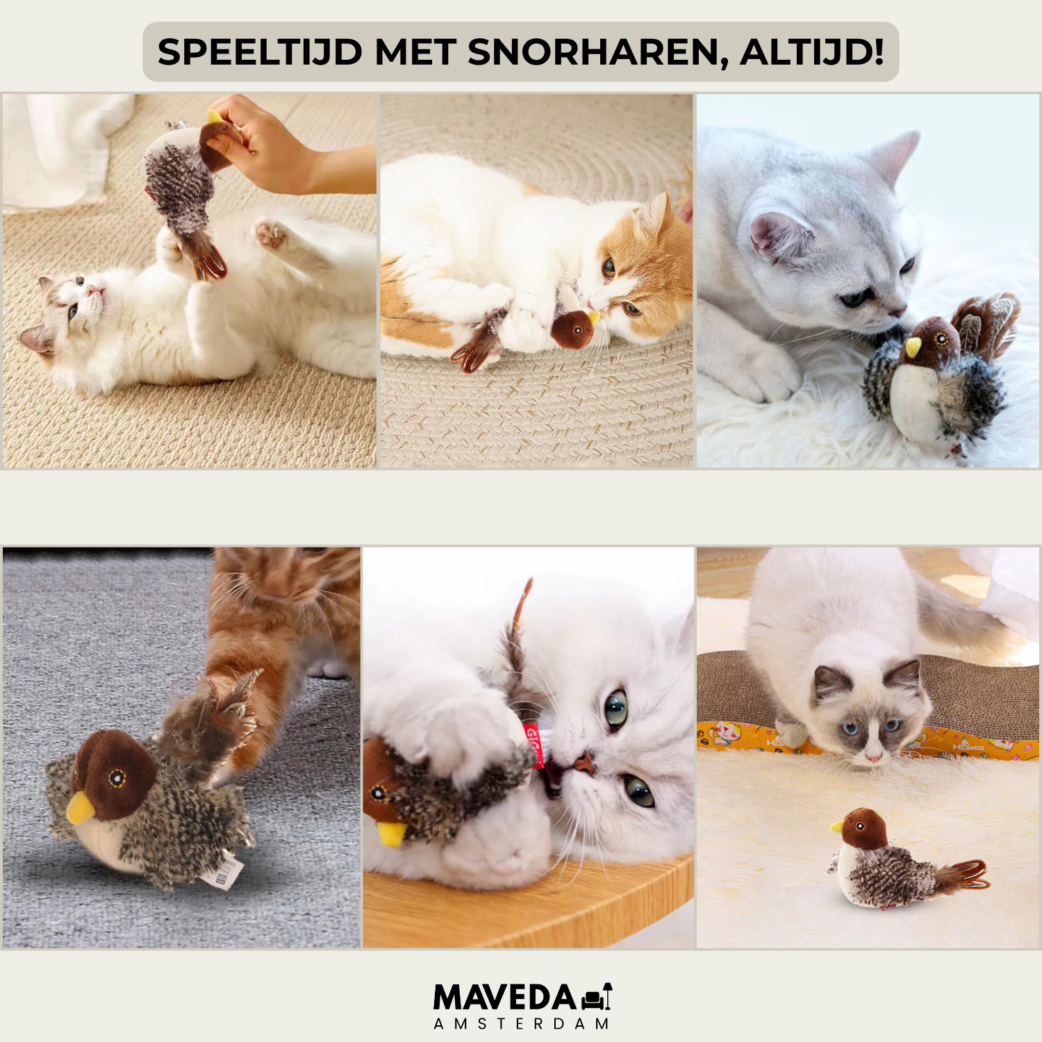 PurrTweet™ - Interactief tsjilpend vogelspeeltje voor katten
