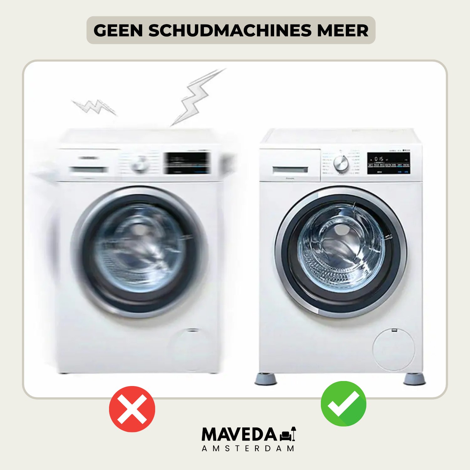 2+2 GRATIS | VibraFix - Maak een einde aan lawaaierige en schuddende wasmachines