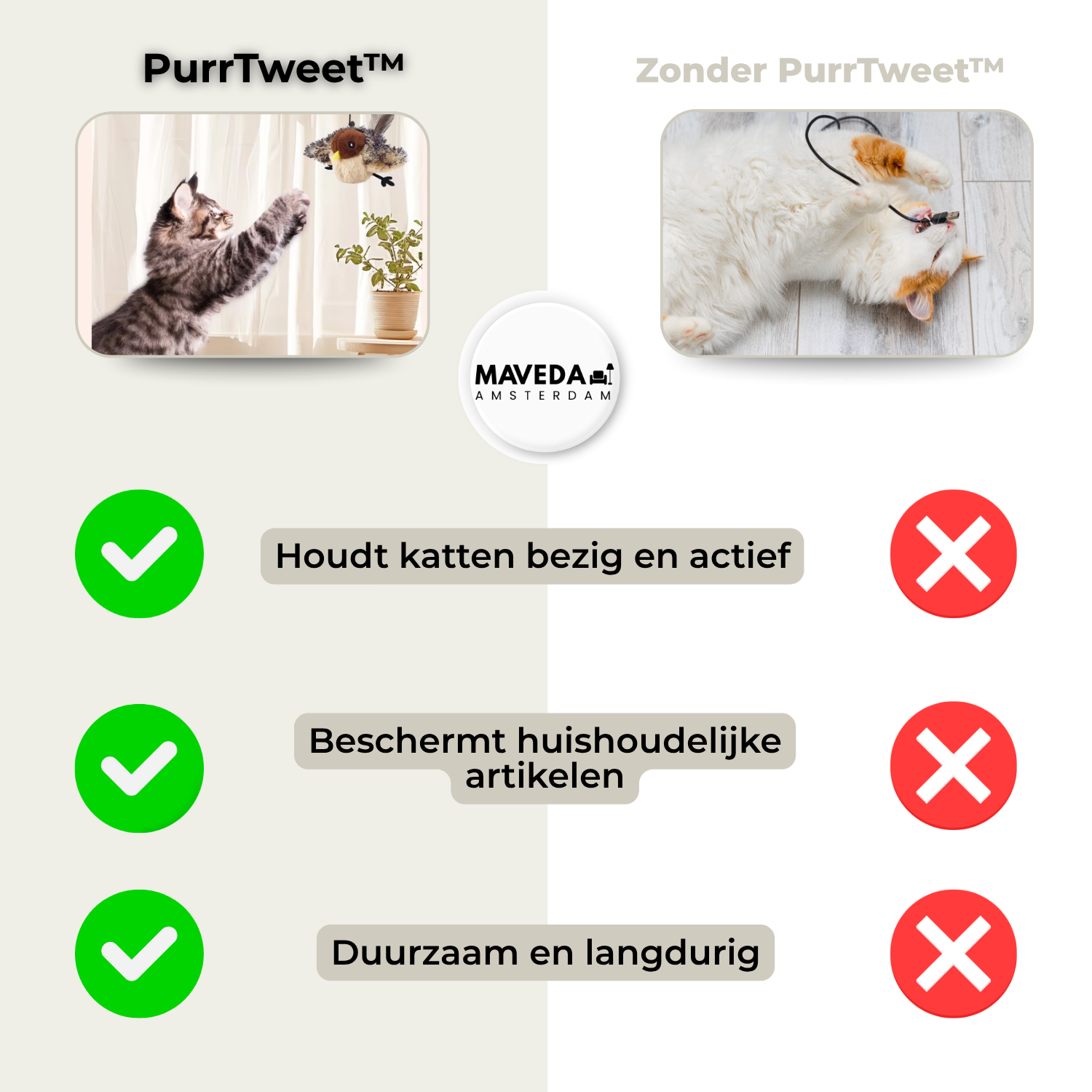 PurrTweet™ - Interactief tsjilpend vogelspeeltje voor katten