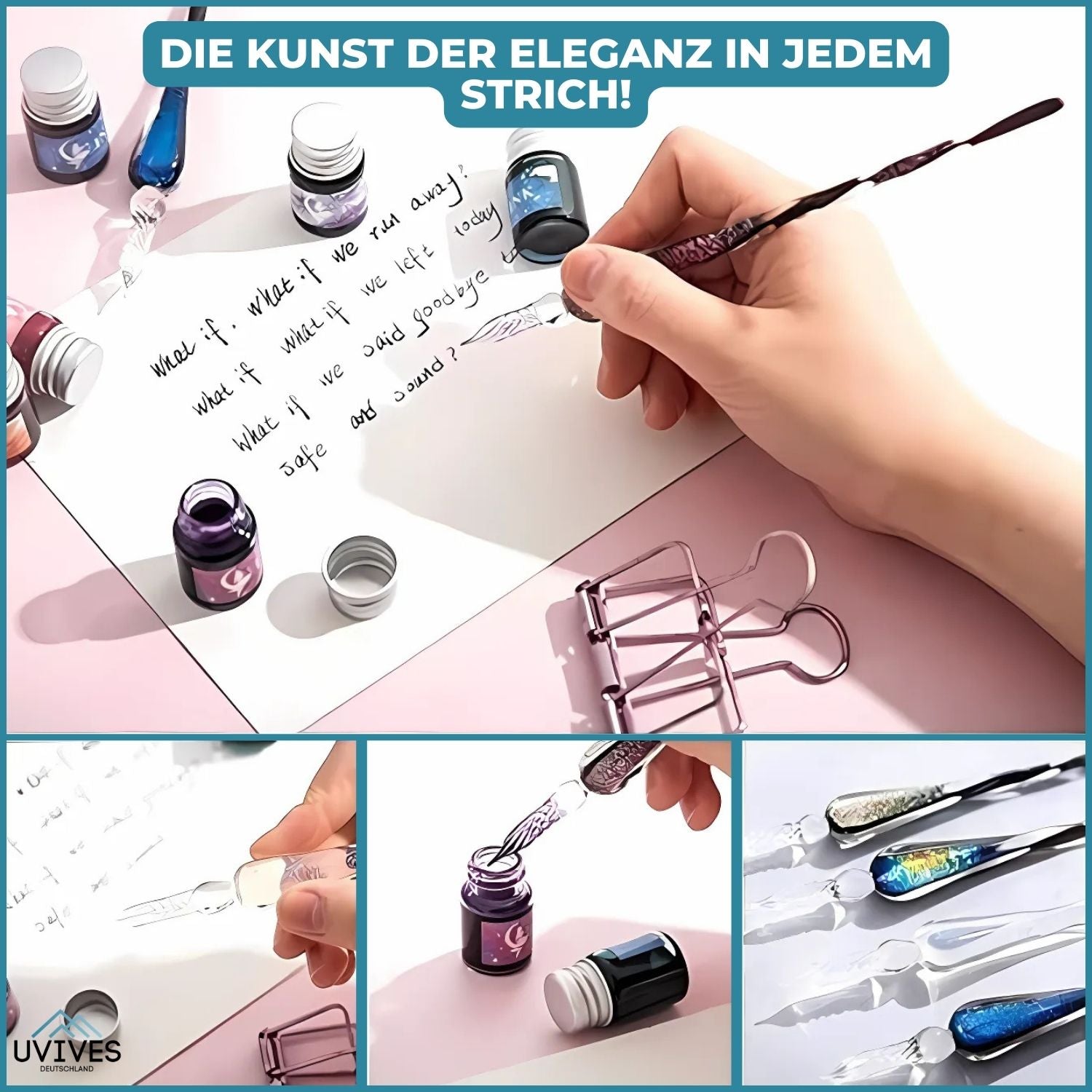 PrismWriter™ - Handgemaakte Kristallen Kalligrafie Potlood & Kleuren Set