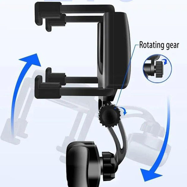 ViewGrip 360 - De mobiele telefoonhouder in de achteruitkijkspiegel voor een veilig zicht en een stevige grip!