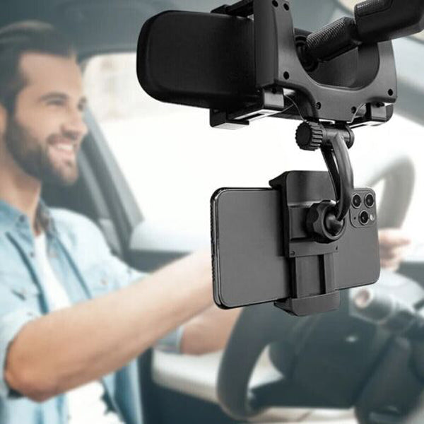 ViewGrip 360 - De mobiele telefoonhouder in de achteruitkijkspiegel voor een veilig zicht en een stevige grip!