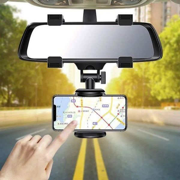 ViewGrip 360 - De mobiele telefoonhouder in de achteruitkijkspiegel voor een veilig zicht en een stevige grip!