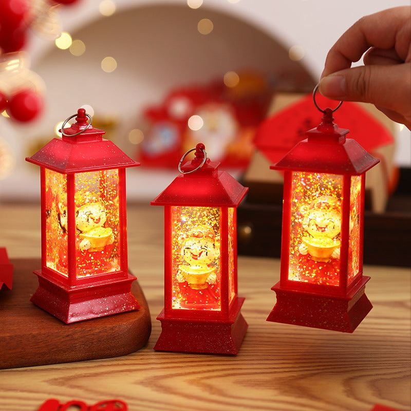 Decoratieve LED-lantaarn met feestelijk motief en warm LED-licht