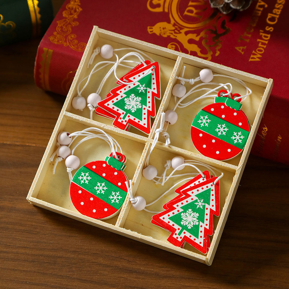 Kerstboomornamenten | Boomvormig ontwerp | Met ophangkoord