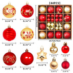 Kerstboomversiering met glanzende en matte kerstballen