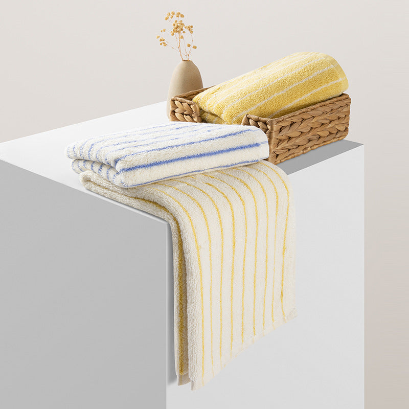 Velunara zachte velours badhanddoek met gestreept design