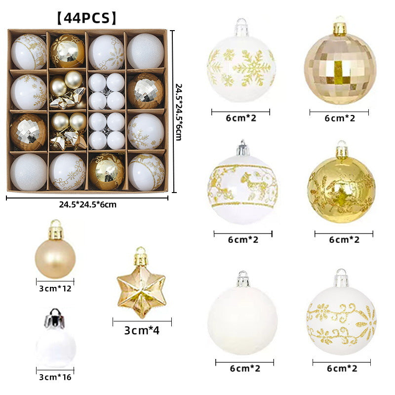 Kerstballen | Glanzende en matte afwerking | Set van 44 | Rood, groen en wit