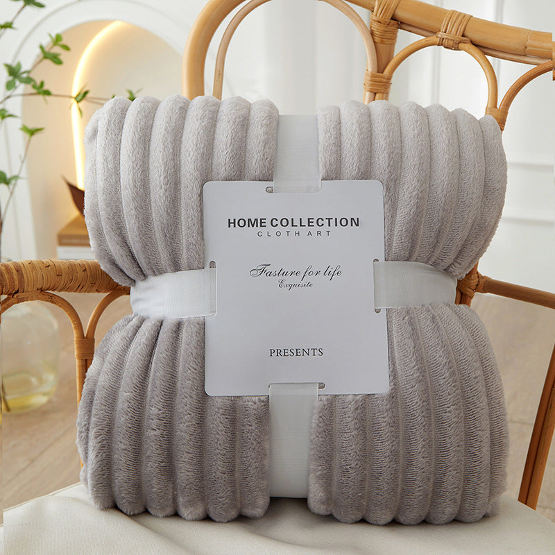 Pluche structuur van de fleece deken van dichtbij.