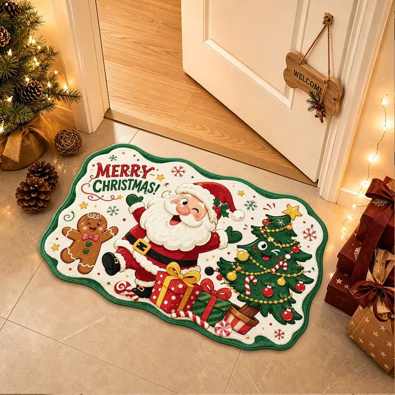Eenvoudig te reinigen kerstdeurmat voor dagelijks gebruik