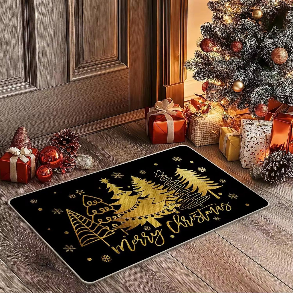 Antislip achterkant van de kerstdeurmat