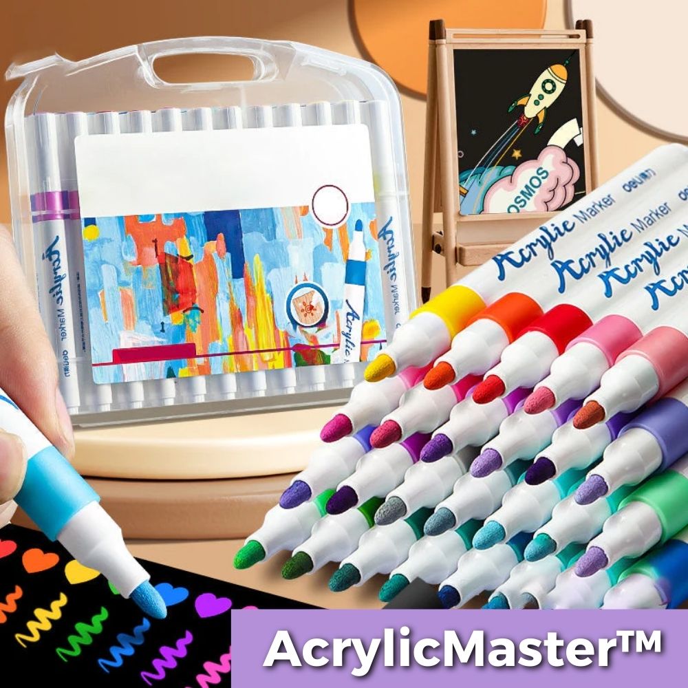 50% KORTING | AcrylicMaster™ - Complete acrylmarkerset met 24 kleuren [Laatste dag korting].