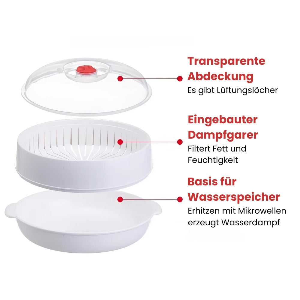 MicroVapor - Magnetronbestendige kunststof stomer met deksel [Laatste dag korting]