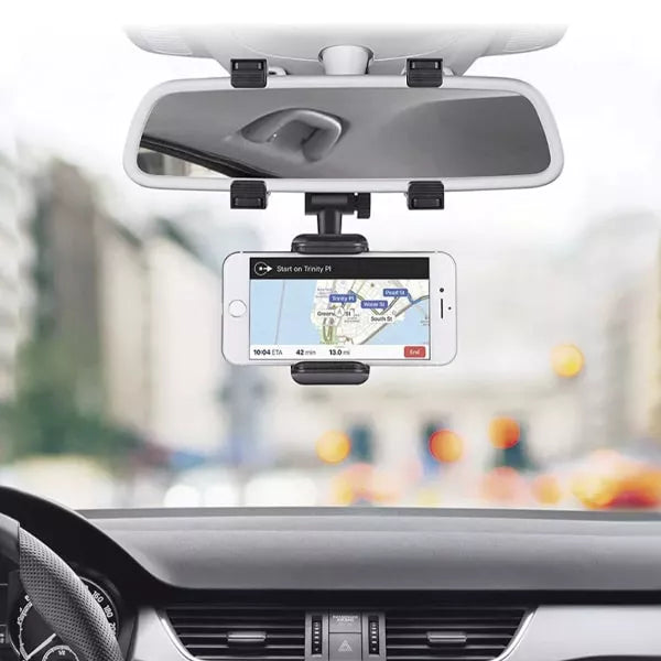 ViewGrip 360 - De mobiele telefoonhouder in de achteruitkijkspiegel voor een veilig zicht en een stevige grip!