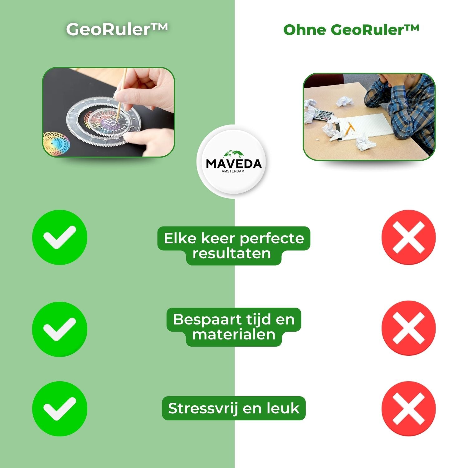 GeoRuler™ - Multifunctionele set tekenlinialen