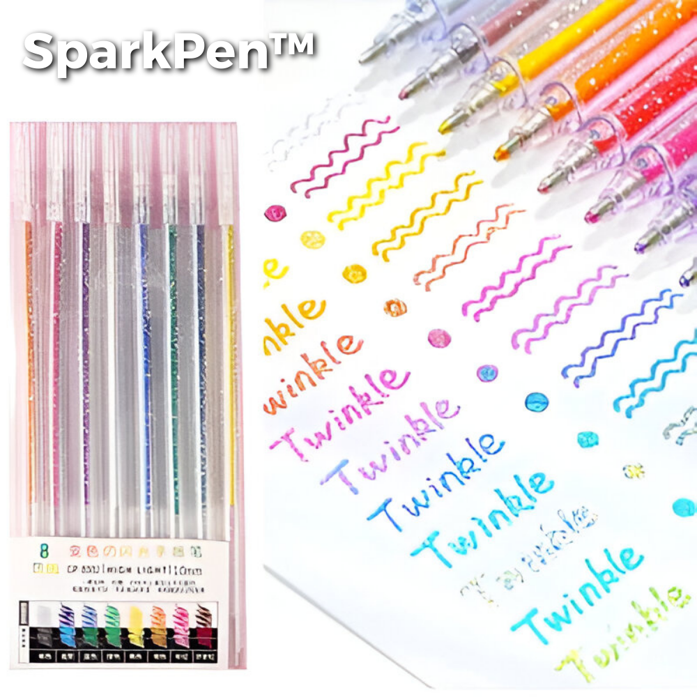 4+4 GRATIS | SparkPen™ - Glitter Gel Pen Set [Laatste dag korting]