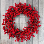 Kerstkrans | Cipresgroen & Rode Bessen | Binnen & Buiten