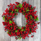 Kerstkrans | Cipresgroen & Rode Bessen | Binnen & Buiten