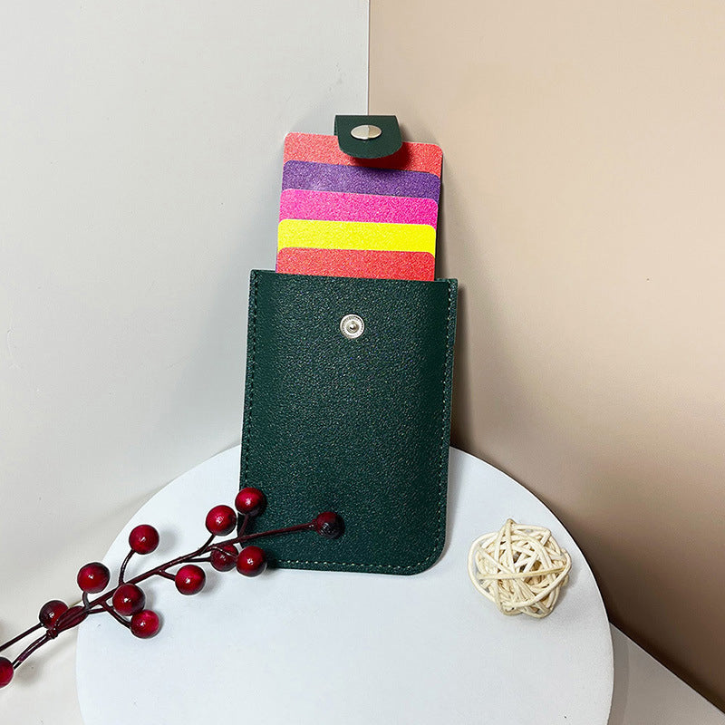 Slanke Minimalistische PU Leren Kaarthouder voor Vrouwen