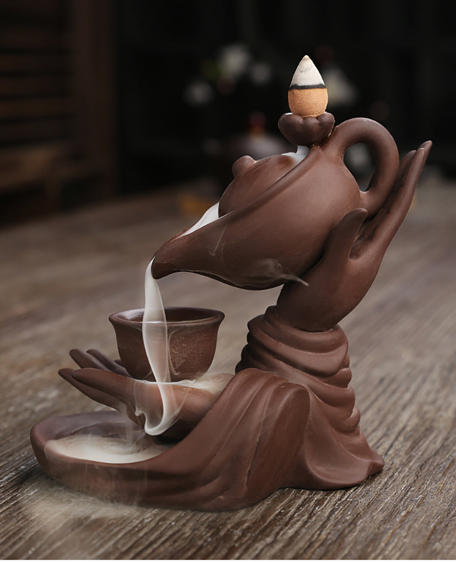 Zen-geïnspireerde keramische handtheepot voor aromatherapie en ontspanning