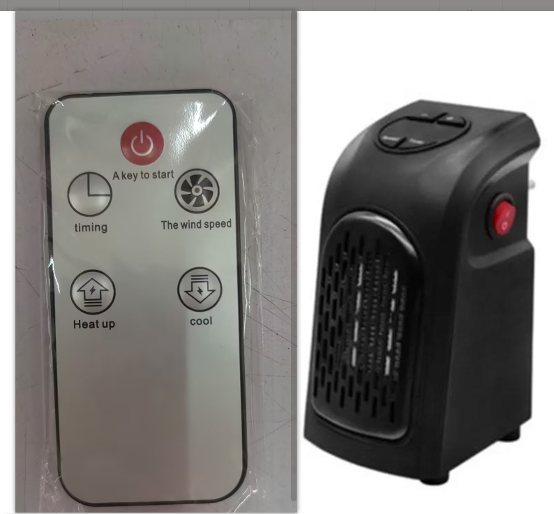 Mini-kachelventilator | Keramische verwarming | 12-uurs timer | Compact formaat