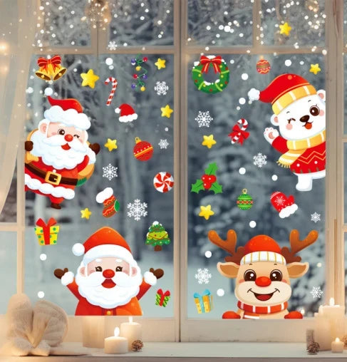 Feestelijke Raamstickers | Dubbelzijdige Kerstmotieven | Aanbrengen met Water