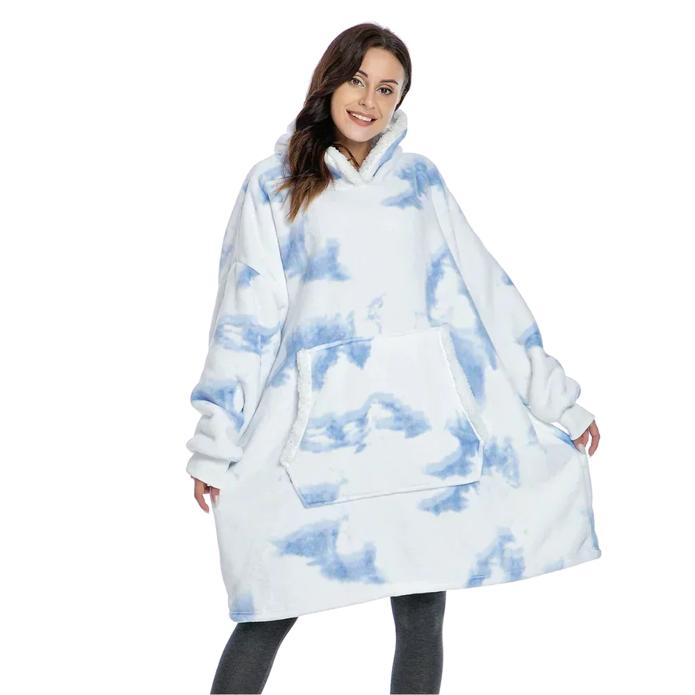Detail van het zachte microvezelflanel van de dekenhoodie