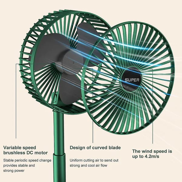 PowerBreeze - Telescopische, oplaadbare opvouwbare ventilator [Laatste dag korting]