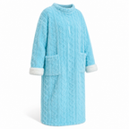 Dames fleecejurk | Zachte fleece | Lange pasvorm met voorzakken | Thuiscomfort
