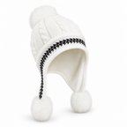 Damesmuts | Oorkleppen & fleecevoering | Kabelpatroon met pompon